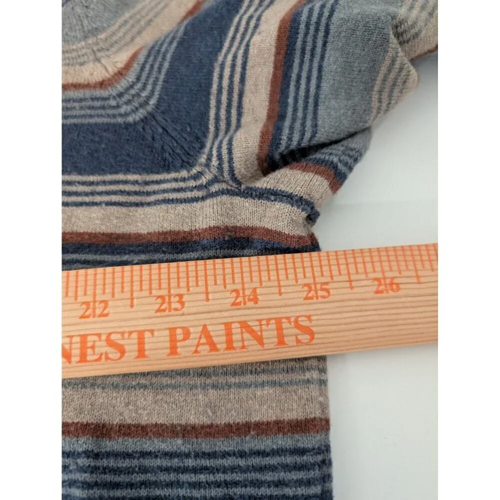 Eddie Bauer Stripe Sweater Mens Size XL Tall Blue Cotton Merino Wool Long Sleeve - Picture 9 of 10